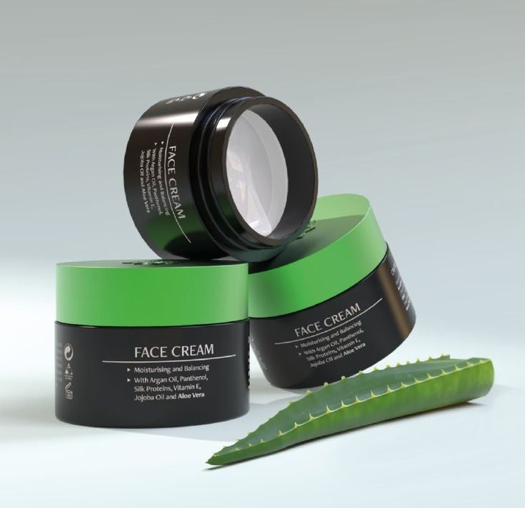 Chogan Aloe Vera Day Face Cream - 50 ml Enriched with Argan Oil, Panthenol, Silk Proteins, Jojoba Oil and Vitamin E